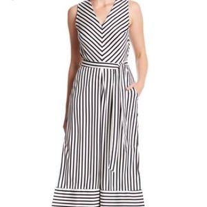 Striped VNeck Jumpsuit